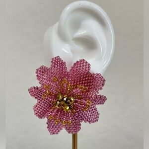 Drop flower beaded earrings Drop Earrings Colorful Summer